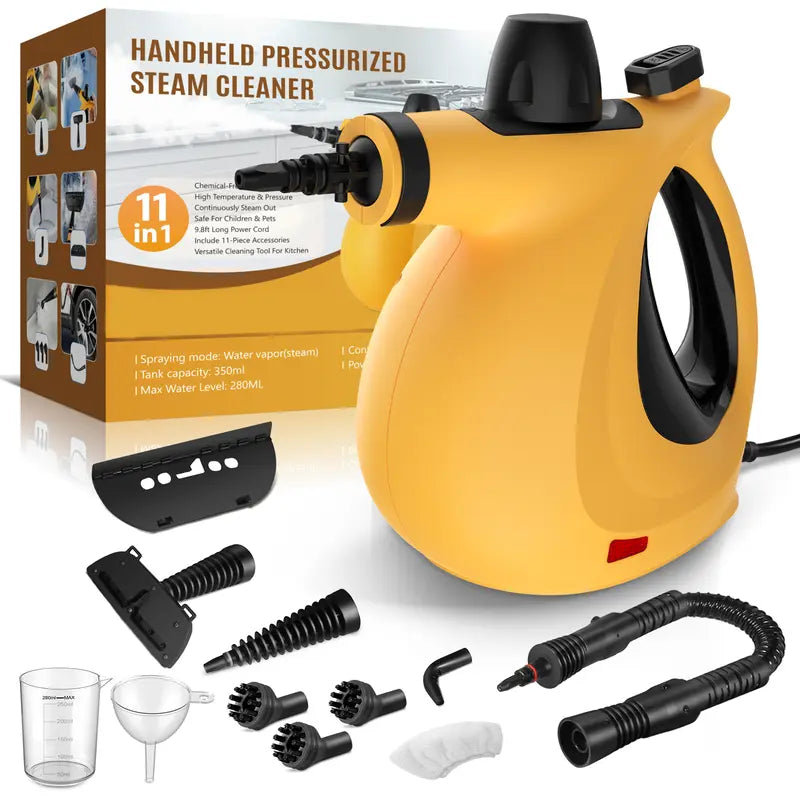 🧹🚙 Natural Pressurized Steam Cleaner - 12 Parts for Home, Kitchen & Car Cleaning