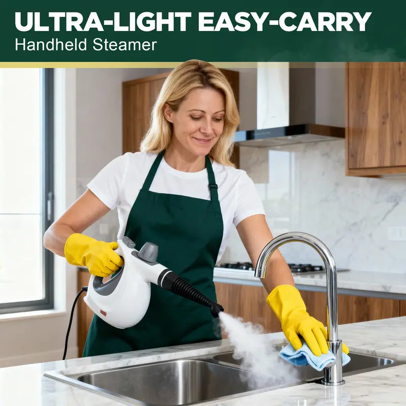 🧹🚙 Natural Pressurized Steam Cleaner - 12 Parts for Home, Kitchen & Car Cleaning